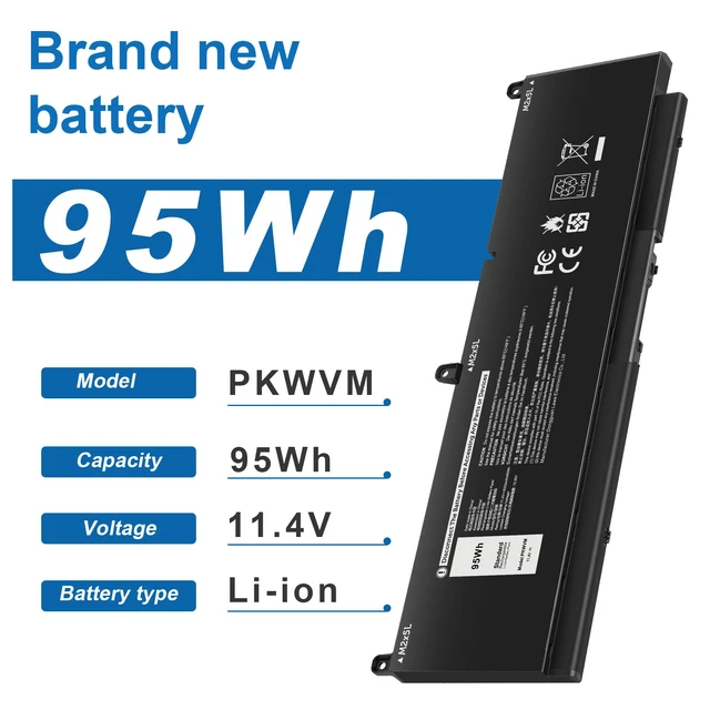 Alt view image 4 of 4 - PKWVM Laptop Battery Compatible with Dell Precision 7550 7750 7560 7760 Series Workstation Notebook C903V CR72X 0CR72X 17C06 068N03 447VR 0447VR P44E P93F P44E001 P44E002 P93F001 P93F002 453-BBCQ