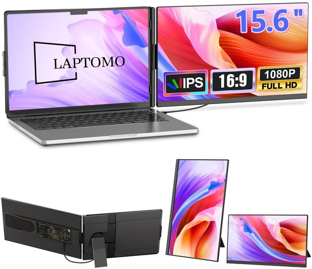 Main image of Laptop Screen Extender 15.6", 120% sRGB 1080P FHD Laptop Monitor Extender, Dual Screen for 13-17" Laotop, Plug and Play Portable Monitor with Windows/Mac/Android/Chrome/PS5