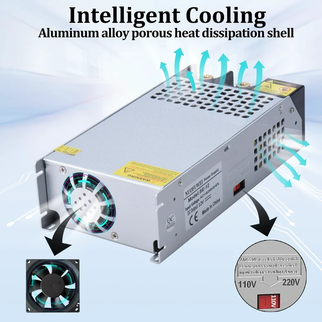 Alt view image 4 of 6 - DC 12V 83.3A 1000W Power Supply 110V AC to 12V DC Converter 83.3A 1000W Switching Power Supply Transformer PSU for 12Volt Motor Pump CCTV Security Camera Car Stereo 3D Printer