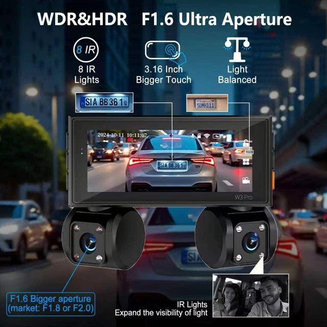 Alt view image 4 of 7 - 4 Channel Dash Cam Front and Rear Inside Left Right Car Dash Camera 360 View, 2.5K QHD Car Camera Supper Night Vision, 5G WiFi 3.16 IPS Touch Screen, G-Sensor,24H Parking Mode Free128G Card 256G Max