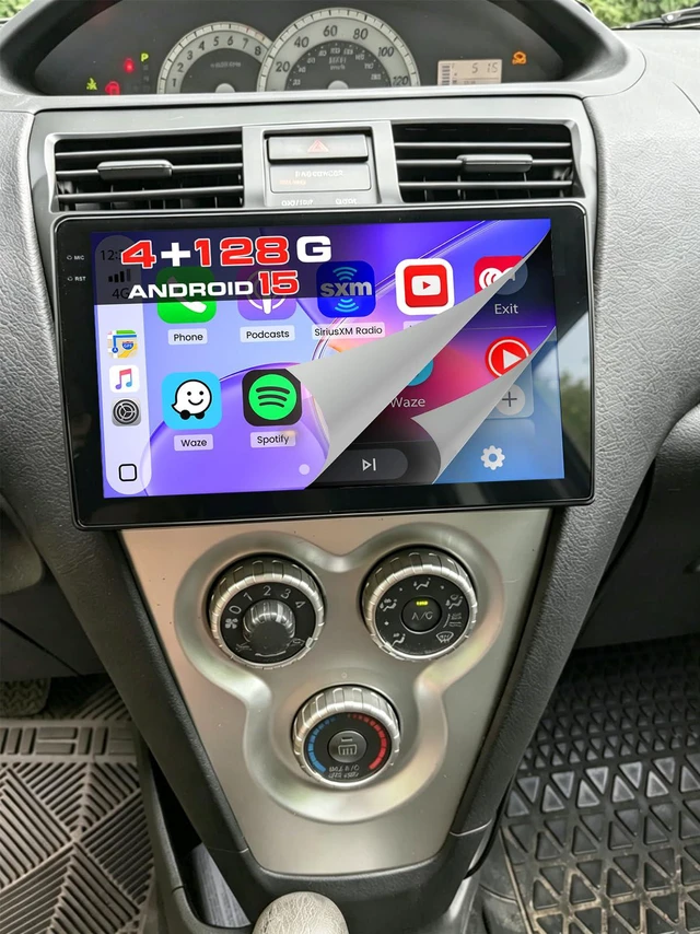 Main image of 4+128G Radio for Toyota Yaris Vios 2007-2012, 9" Touch Screen Bluetooth Radio with Wireless CarPlay/Android Auto, 5GHz WiFi, Bluetooth 5.0, EQ, GPS Navigation, 1280 * 720, Backup Camera
