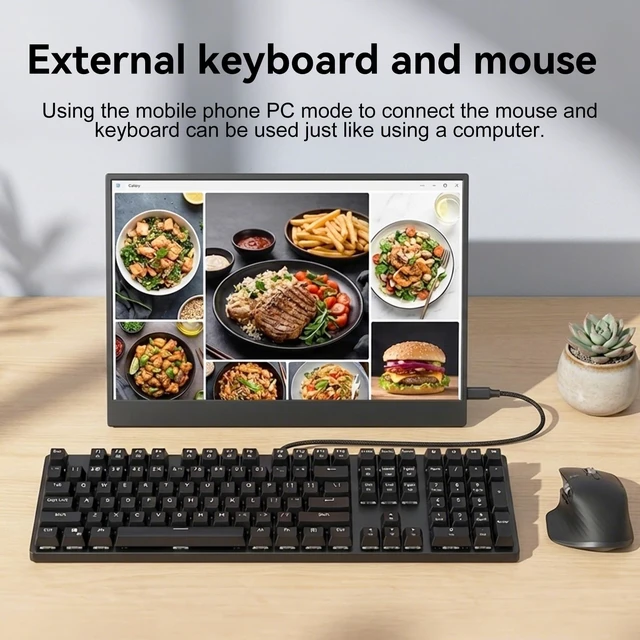 Alt view image 3 of 4 - 14 Inch 2.2K Portable Monitor, 16:10 QHD,100% sRGB HDR IPS Screen, Ultra-Slim External Second Monitor for Laptop, Phone, PS5, Xbox, Switch, PC(14.1")