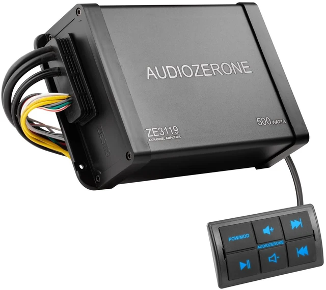 Main image of Marine Bluetooth Amplifier car Audio System Waterproof Multi-Function Remote Class D Amp ATV UTV Amp 4 Channel Output (Balck)