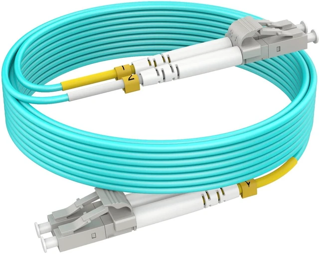 Main image of OM3 Fiber LC to LC 20m, (65ft) Multimode Fiber Optic Cables, Options 7in~500ft, Fiber Patch Cable Duplex, 50/125m 40G LSZH (5pack),