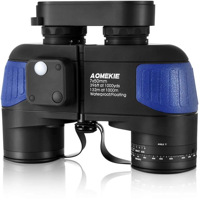 Main image of 7x50 Waterproof Marine Binoculars for Adults with Rangefinder Compass BAK4 Prism FMC Lens for Birdwatching Hunting Boating Fishing Water Sports(Blue)