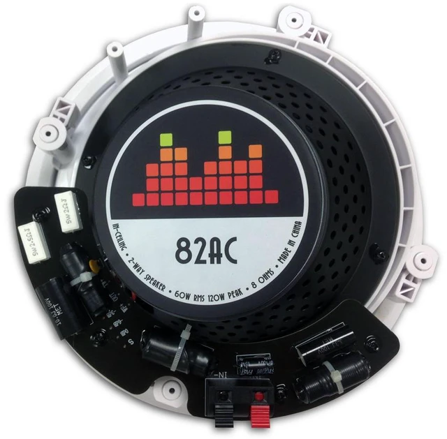 Alt view image 4 of 4 - 82AC Silver Ticket In-Ceiling Speaker with Pivoting Tweeter & Angled Woofer (8 Inch Angled in-ceiling) 11.3 inch overall size