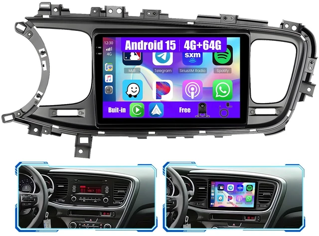 Main image of 5Ghz WiFi 4G+64G Android 15 Car Radio for Kia Optima K5 2011-2015 Car Stereo with Wireless Carplay Android Auto,5.0 Bluetooth,Build-in EQ,9inch IPS Touchscreen,GPS,FM/RDS AHD Backup Camera MIC