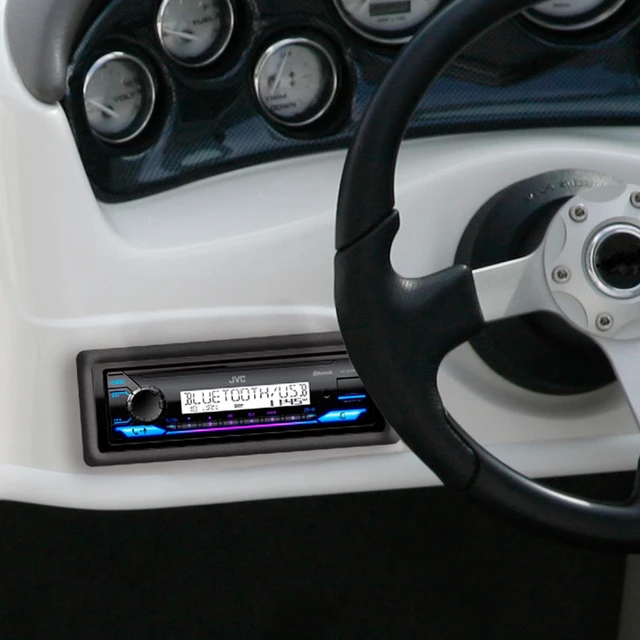 Alt view image 4 of 4 - KD-SX38MBT Car Stereo with Bluetooth, 4-Ch Marine Radio Receiver, AM/FM Single Din Radio, Aux-in, USB, Streaming, RGB Illumination, Use as in-Dash ATV, Truck Radio or Boat Stereo