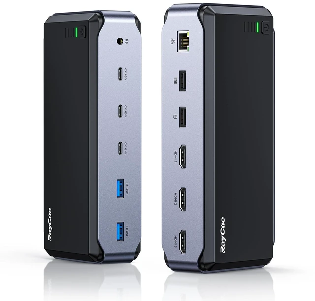 Main image of USB C Docking Station Dual Monitor for MacBook Pro/Air, 13-in-1 Triple 4K Display Laptop USB-C Hub, Type C Dock with 3 * 4K HDMI, PD3.0, 7 USB, RJ45, 3.5mm Audio