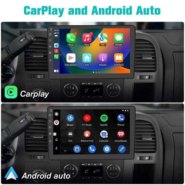 Alt view image 3 of 4 - 5G WiFi Car Radio Stereo for Chevy Silverado 2007-2013 GMC Sierra Yukon Android 13 Replacement Upgrade Stereo with CarPlay Android Auto