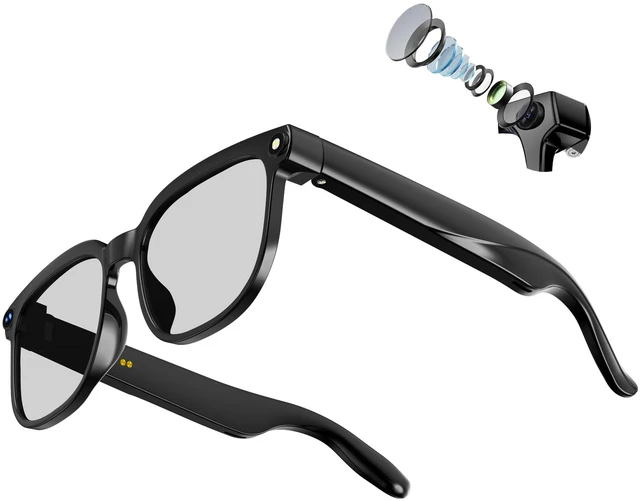 Main image of AI Smart Glasses with Camera, 8MP 4K HD Video & Photo Capture, Real-Time Translation, Recording Glasses with AI Assistant, Open-Ear Audio, Object Recognition, for Vlog, Outdoor & Hiking(Grey)