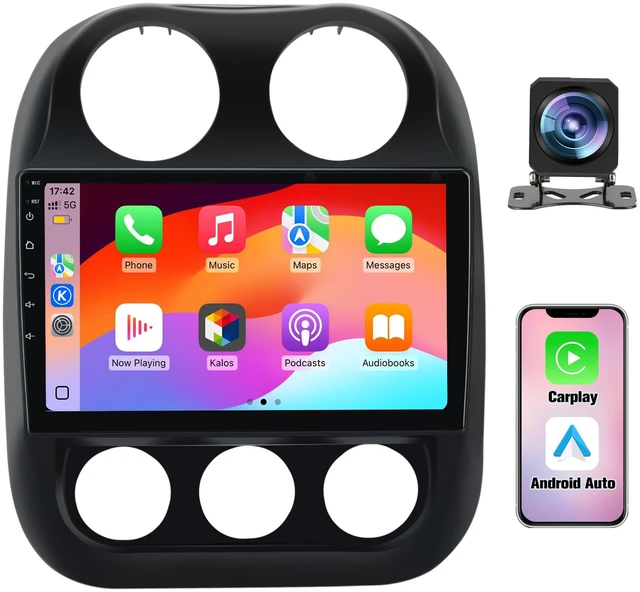 Main image of 4Core 64GB ROM Car Radio Stereo for Jeep Compass Patriot 2010-2016 10 inch Touch Screen with CarPlay Android Auto Bluetooth 5GWiFi GPS AHD Backup Camera