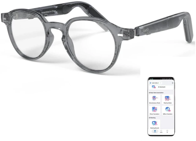 Main image of 2026 AI Smart Glasses for Men & Women - Powered by ChatGPT with Real-Time 145-Language Translation, 11H Music/9H Calls, Electro-Gray Translucency & Blue Light Blocking for Travel and Daily Use