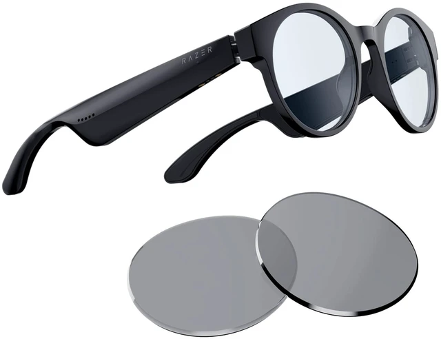Main image of Anzu Smart Glasses: Blue Light Filtering & Polarized Sunglass Lenses - Low Latency Audio - Built-in Mic & Speakers - Touch & Voice Assistant Compatible - 5hrs Battery - Round/Large