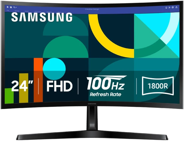 Main image of 24" Essential S3 (S36GD) Series FHD 1800R Curved Computer Monitor, 100Hz, Game Mode, Advanced Eye Comfort, HDMI and D-sub Ports, LS24D366GANXZA