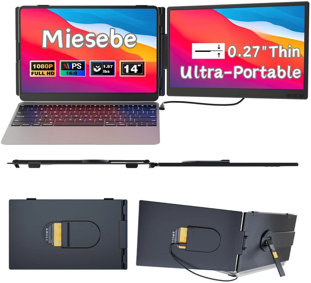 Main image of Laptop Screen Extender 14", Ultra Thin 0.27'' FHD 1080P Portable Monitor for Laptop 13-17.3", Plug n Play Extra Monitor Extender, Eye Care Second Screen for MacBook/Windows/Android/Switch/PS5