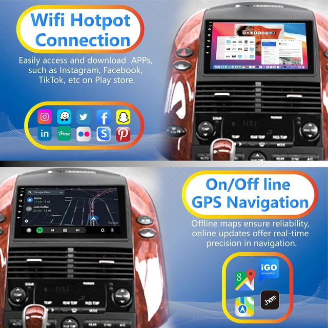 Alt view image 4 of 4 - Android 14 Car Radio for Toyota Sienna 2004 2005 2006 2007 2008 2009 2010, 4+64GB 9 Inch IPS Touch Screen Sienna Stereo with Wireless CarPlay & Android Auto, Bluetooth/WiFi/GPS/FM/SWC+Backup Camera