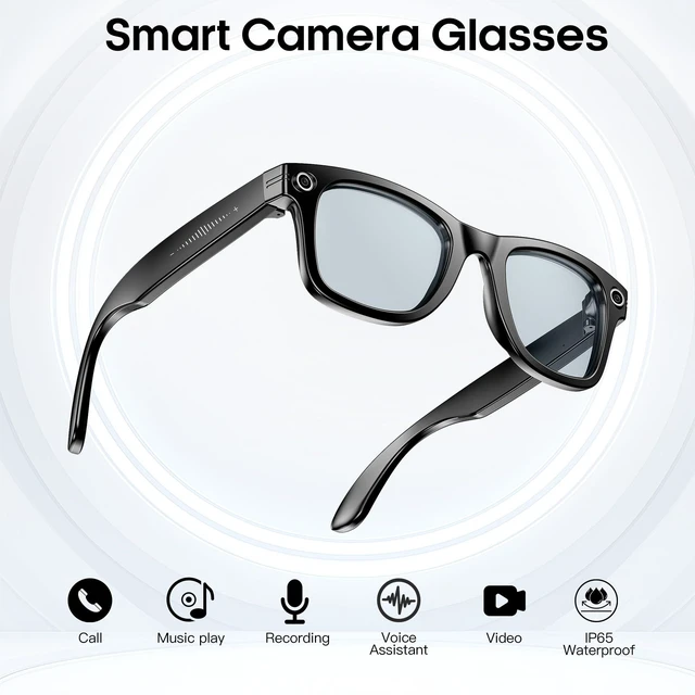 Alt view image 3 of 4 - AI Smart Camera Glasses for Men Women, 4K Photography,1080P HD Video Recording,Real-Time Translation, Open-Ear Audio,Voice Assistant, Lightweight