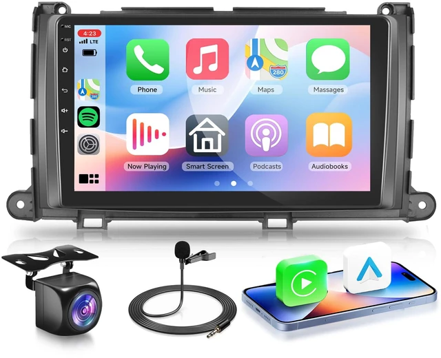 Main image of 4G+64G for Toyota Sienna 2011-2014 Car Radio with Wireless Carplay/Android Auto, 9 Inch 1280 * 720 Android 15 Touch Screen Car Stereo, Bluetooth, GPS, 5G WiFi, SWC+ HD Backup Camera