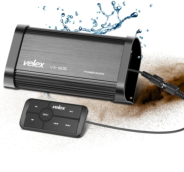 Main image of Marine Bluetooth Amplifier Waterproof Class D Amp UTV Amp 4 Channel with Controller for Boat Golf Motorcycle Hidden Installation