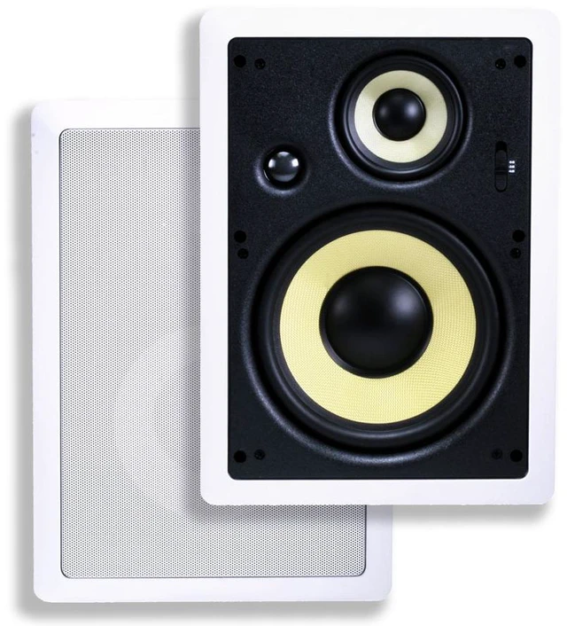 Main image of 3-Way Fiber In-Wall Speakers - 8 Inch (Pair) With Removable And Paintable Grille - Caliber Series