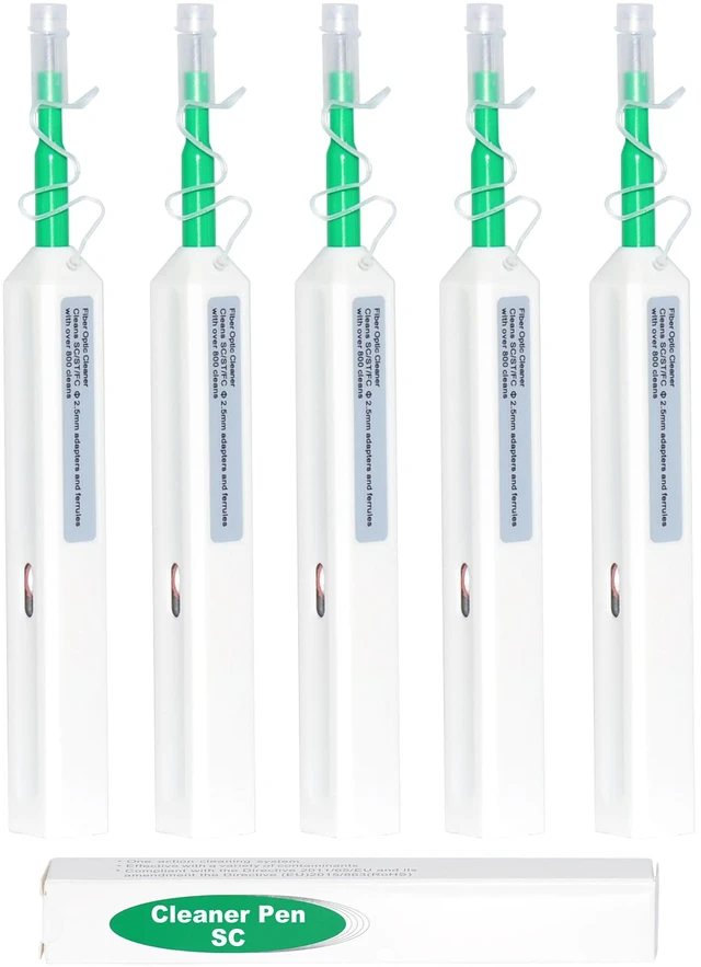 Main image of 5 Pack Fiber Cleaning Pen SC/ST | One Click Fiber Optic Cleaner Reusable For 2.5mm Male/Female Adapters Reliable