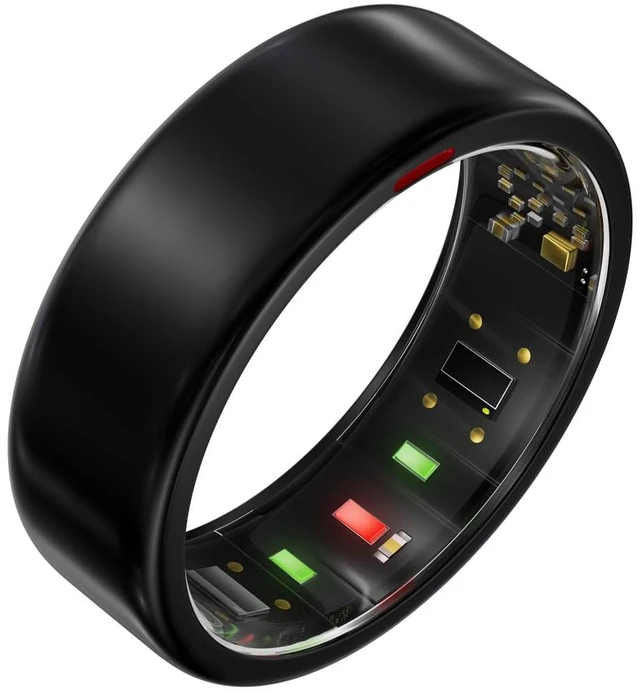 Main image of Ring OnePlus - Ultra-Thin Titanium Smart Ring - 7 Days Battery Life - Fitness/SPO/Stress/HR/Sleep Skin Temperature Tracker - No App Fee - iOS&Android Compatible (Black,Size 11)