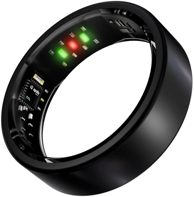 Main image of Titanium Smart Ring, Sleep & Activity Tracking Ring with Heart Rate, HRV, Stress Insights, 7-Day Battery Life, No Subscription, IP68 Waterproof, iOS & Android Compatible (Black, 12)