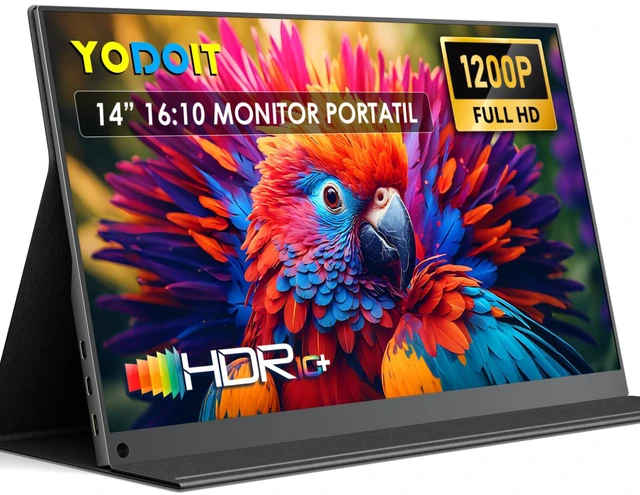 Main image of Portable Monitor for Laptop 1920×1200 14" FHD Travel IPS Screen Display with USB Type C Port and Built-in Speakers with Cover Compatible with PC, MacBook, Xbox