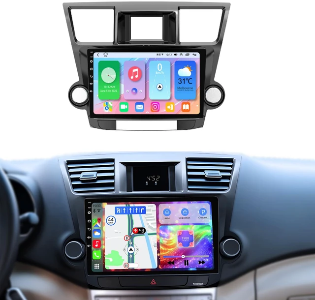 Main image of 4+128GB Android 14 Car Radio for Toyota Highlander2008 2009 2010 2011 2012 2013,10.2Inch IPS Touch Screen Highlander Stereo with Wireless CarPlay&Android Auto, Bluetooth/WiFi/GPS/FM/SWC+Backup Camera