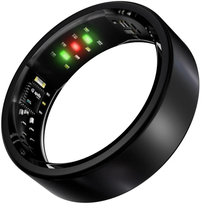 Main image of Titanium Smart Ring, Sleep & Activity Tracking Ring with Heart Rate, HRV, Stress Insights, 7-Day Battery Life, No Subscription, IP68 Waterproof, iOS & Android Compatible (Black, 7)