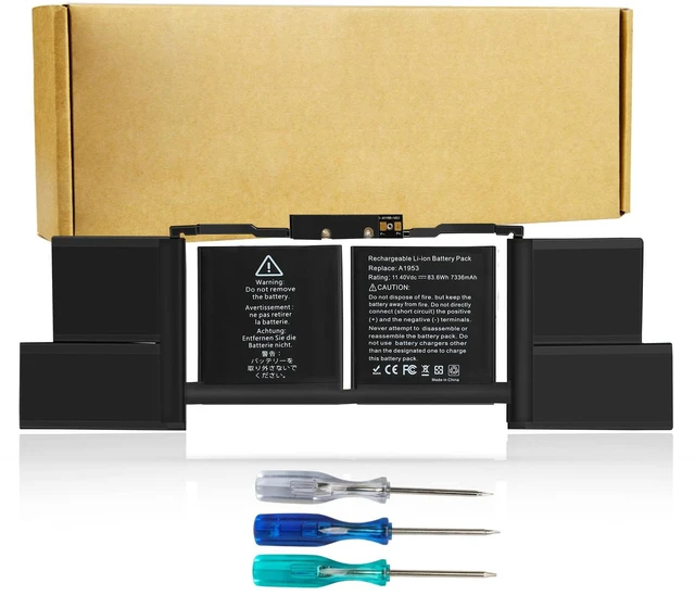 Main image of A1953 A1990 Laptop Battery for MacBook Pro A1953 Mid 2018 2019 Replacement with MacBook Pro 15" EMC 3215 EMC 3359 BTO/CTO MV902LL/A MV912LL/A MV922LL/A MV932LL/A MV942LL/A MV952LL/A MV962LL/A