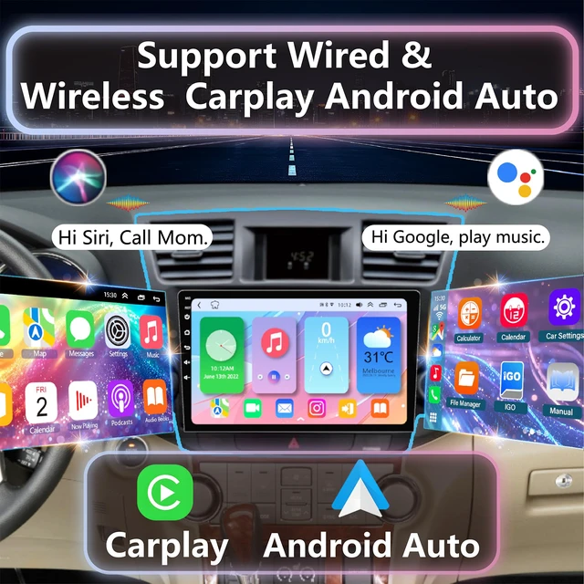 Alt view image 3 of 4 - 4+128GB Android 14 Car Radio for Toyota Highlander2008 2009 2010 2011 2012 2013,10.2Inch IPS Touch Screen Highlander Stereo with Wireless CarPlay&Android Auto, Bluetooth/WiFi/GPS/FM/SWC+Backup Camera