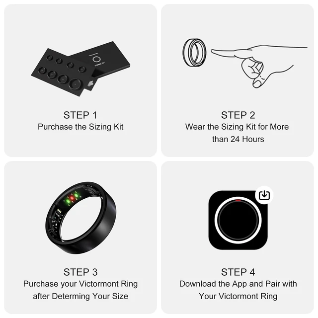 Alt view image 3 of 4 - Titanium Smart Ring, Sleep & Activity Tracking Ring with Heart Rate, HRV, Stress Insights, 7-Day Battery Life, No Subscription, IP68 Waterproof, iOS & Android Compatible (Black, 7)