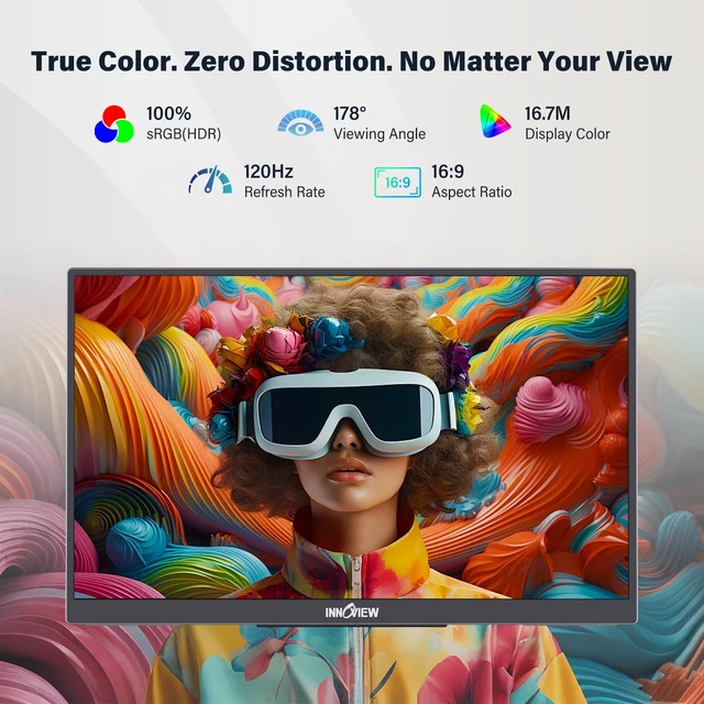 Alt view image 3 of 4 - 15.6-Inch Portable Monitor, 120Hz 2K QHD, USB-C/HDMI, Thin & Light Travel Monitor for Laptop/Switch/PS5/Xbox (Adapter Not Included)