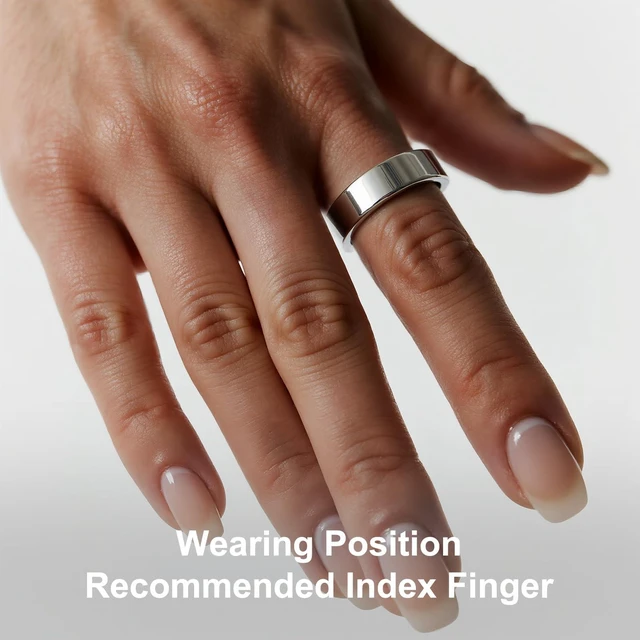 Alt view image 3 of 4 - Titanium Smart Ring, Sleep & Activity Tracking Ring with Heart Rate, HRV, Stress Insights, 7-Day Battery Life, No Subscription, IP68 Waterproof, iOS & Android Compatible (Silver, 9)