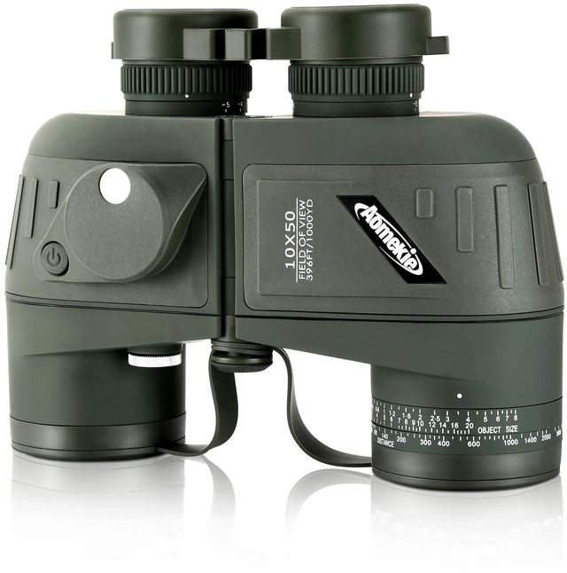 Main image of 10x50 Waterproof Marine Binoculars for Adults with Rangefinder Compass BAK4 Prism FMC Lens for Birdwatching Hunting Boating Fishing Water Sports(Green)