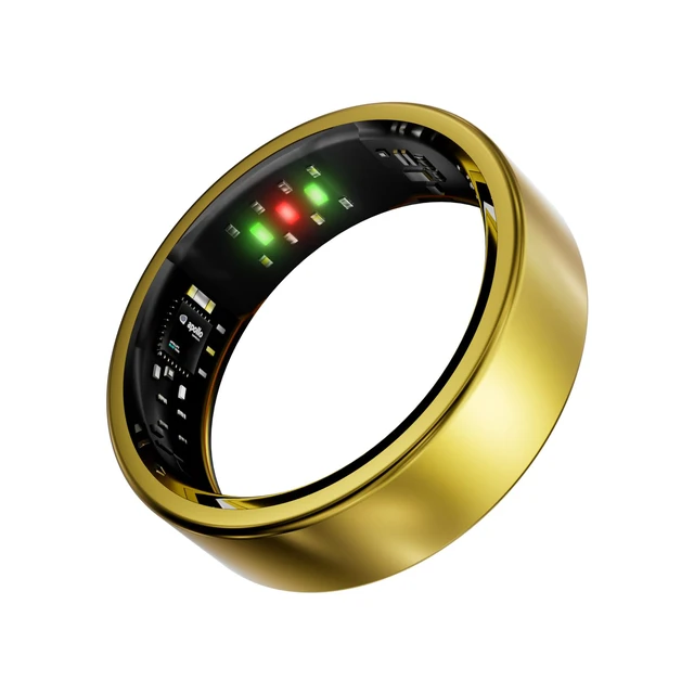 Main image of Titanium Smart Ring, Sleep & Activity Tracking Ring with Heart Rate, HRV, Stress Insights, 7-Day Battery Life, No Subscription, IP68 Waterproof, iOS & Android Compatible (Gold, 10)