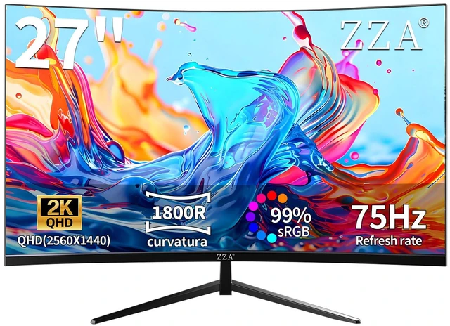Main image of 27 Inch Curved Gaming Monitor-2K QHD (2560x1440) 75Hz Display,HDMI/DP USB Connectivity,Tilt Adjustable,Wall Mountable,Perfect for PC Gaming Office