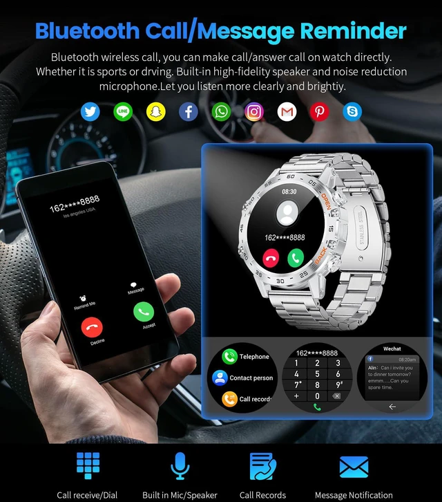 Alt view image 2 of 7 - Smart Watches for Men(Answer/Calls),1.39 inch Touchscreen/5ATM Waterproof/120+ Sports Modes Fitness Watch with Heart Rate for Android/iOS BW1846R