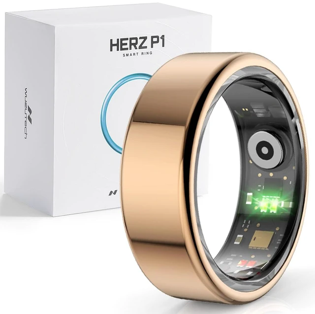 Main image of Herz P1 Smart Ring for Women & Men - (Size 12) 24/7 Health Metrics Fitness Ring, Tracks 20+ Biometrics, 6 Day Battery Life, Waterproof Stainless Steel, Free APP for iOS Android, No Subscription