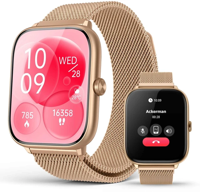 Main image of Smart Watch for Women with Blood Pressure Monitor, 2.06" AMOLED Display, IP68 Waterproof Fitness Tracker, 118 Sports Modes, Heart Rate/SpO2/Sleep Monitor, Gift for Her, Compatible with Android iPhone