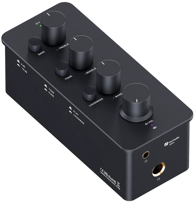 Main image of SK01 Headphone Amplifier Equalizer Preamp with Bass Midrange Treble Tone Control and Loudness Compensation Portable Class A Analog Amp for Electric Guitar Instrument with 3.5mm 6.35mm Jacks