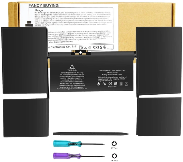 Main image of A1527 Battery for A1534 Battery (Early 2015 2016 Mid 2017) Fit for MacBook8,1 9,1 10,1 A1534 MacBook Rtina 12 inch 12 Inch Retina EMC 2746 2991 3099 MNYG2 MLHA2 MNYF2 MF855 MF865 MK4M2 MJY32 661-02267