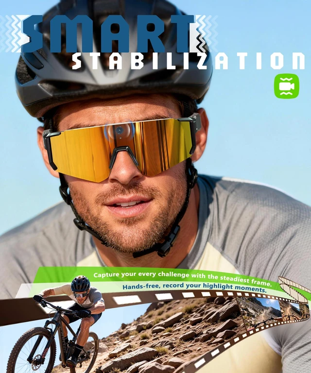 Alt view image 2 of 4 - AI Ultra Pro Smart Glasses: 4K Wearable Camera with 6-Axis EIS Stabilization, ChatGPT-4o Voice Assistant, IP66 Waterproof Sport Sunglasses, Dual-Mic ENC Noise Cancelling Obsidian Crimson Ice