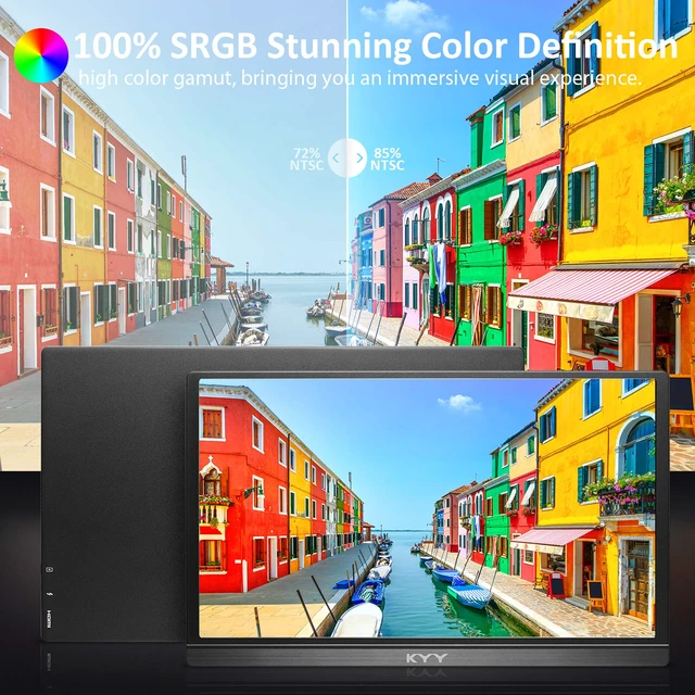 Alt view image 2 of 7 - Portable Monitor 15.6'' FHD 1080P Portable Laptop Monitor USB C HDMI Gaming Monitor