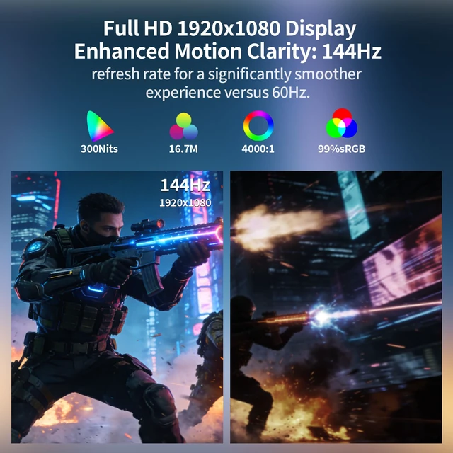 Alt view image 2 of 4 - 27 Inch Curved Gaming Monitor 144Hz-1080P FHD Computer Monitor,VESA Mount,HDMI/VGA Ports,Tilt Adjustable-Black
