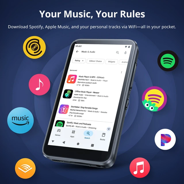 Alt view image 3 of 4 - Android MP3 Player with WiFi & Bluetooth, G7 Mini 4 Touchscreen MP4 Player with Spotify & Streaming Apps, Portable Music Player, Audiobooks, Travel, Expandable Storage (64GB, Black)