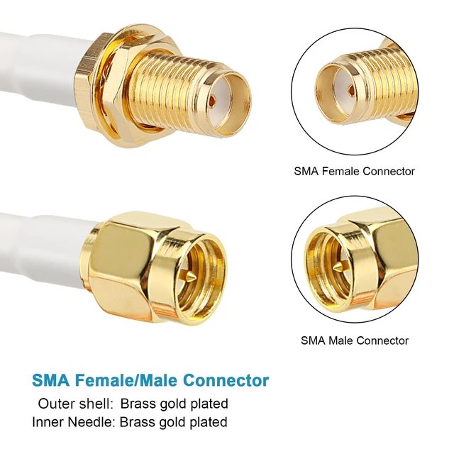 Alt view image 3 of 7 - SMA Extension Cable - 40FT SMA Male to SMA Female Coax Cable Ultra Low-Loss Quad-KMR195 Coaxial Cable Antenna Extension Cable with SMA Connector for 5G Cellular Routers, Gateways, Hotspots