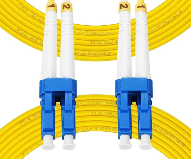 Main image of OS2 LC to LC Fiber Patch Cable Single Mode Duplex, 100m(328ft) Fiber Optic Cable, SM Singlemode, 9/125µm, 2.0mm Diameter, OS1/OS2 Compatible, LSZH Jacket, OS1/OS2 Compatible